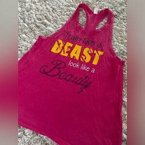 Pink Tank Top Womens Train Like a Beast Look Like a Beauty
